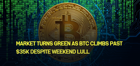 Market turns green as BTC climbs past $35K despite weekend lull
